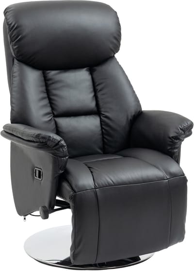 HOMCOM-Relaxsessel-Kunstleder, Stahl-78L x 80B x 109H cm-Schwarz
