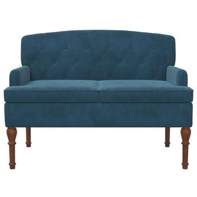 vidaXL - Lovingseat - met - knoopge - tuft - Blauw - 111 - x - 65 - x - 79 - cm - Fluweel