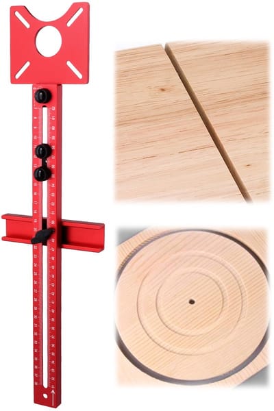 Verstelbaar Aluminium Freeskompas - Multifunctionele Freessjabloon voor Cirkel- en Rechte Lijnen - Straal 90 mm tot 370 mm