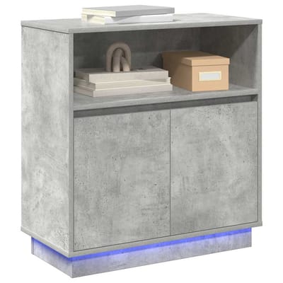 vidaXL - LED - Dressoir - Betongrijs - 71 - x - 34,5 - x - 75 - cm - Bewerkt - hout