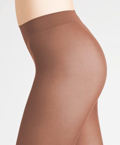 FALKE Matt Deluxe eenkleurig materiaal transparant 30 DEN panty dames bruin - maat S
