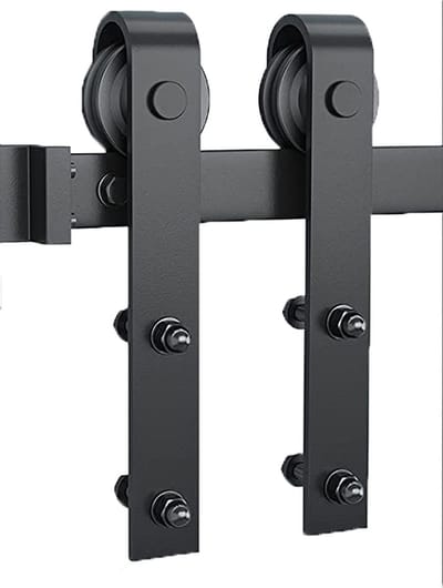 WOLFF MOUNT Schuifdeursysteem Mat Zwart – Barn Door Systeem 200 cm – Stalen Schuifdeurrail met Gelagerde Wielen – Compleet Montagesysteem