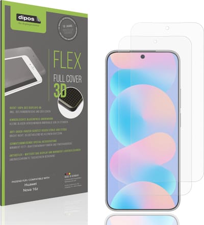 dipos FLEX – 2x Matte Screenprotector geschikt voor Huawei Nova 16z | Volledige Schermbescherming | Case-Friendly