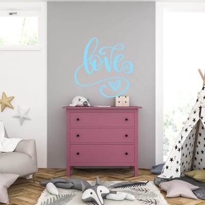 Muursticker - Love - 40,6 x 40,6 - Licht Blauw