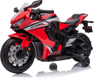 Elektrische kindermotor CBR 1000RR, kindermotor 12V elektrisch kindervoertuig met 2 afneembare trainingswielen voor kinderen vanaf 3 jaar (Roze)