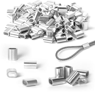 Aluminium Hulzen - Persklemmen Kabelklemmen - Kabel Verbindingen - Roestbestendig Materiaal - 3 mm 120 stuks - Aluminium