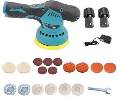 Draadloze Autopolijstmachine – 5500 tpm, inclusief 2x 21V oplaadbare accu's, 21-delige accessoiresset en 8 variabele snelheidsstanden – Polijstmachine voor autodetailing, krasverwijdering en polijstwerkzaamheden