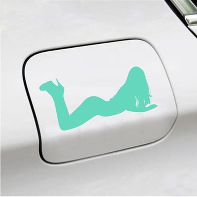 Bumpersticker - Liggende Dame - 8 X 17 - Mint