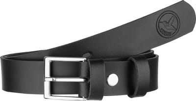 Ladeheid Kinderriem – Riem - Jongens - Broekriem - Verstelbaar - Leer – Zwart-1/Logo-1 – 55 cm LA-EL-KIDS