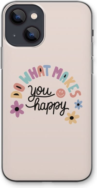 Case Company® - Hoesje geschikt voor iPhone 13 mini hoesje - Happy days - Soft Cover Telefoonhoesje - Bescherming aan alle Kanten en Schermrand
