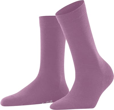 FALKE Softmerino eenkleurig wol katoen sokken dames roze - maat 35-36