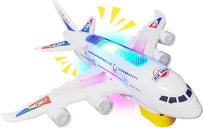 Luminous Muziek Vliegtuig Speelgoed met Universele Wielen en Automatische Besturing - Perfect Cadeau voor Kinderen vanaf 3 Jaar, Educatief en Leuk Vliegtuig Speelgoed