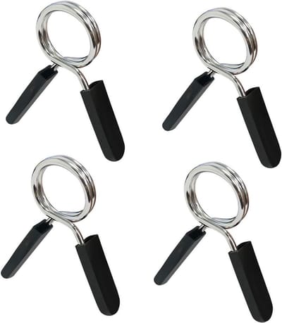 Set van 4 Veerklemmen voor Halters, Antislip Klemmen voor Gewichtheffen en Krachttraining, Geschikt voor Olympische Stangen (28mm)