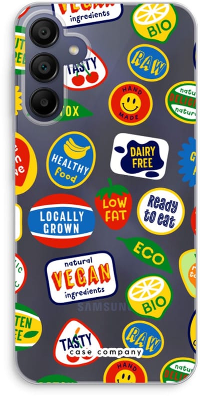 Case Company® - Hoesje geschikt voor Samsung Galaxy A15 hoesje - Fruitsticker - Soft Cover Telefoonhoesje - Bescherming aan alle Kanten en Schermrand