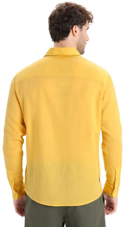 Icebreaker Steveston Merino Long Sleeve Shirt Heren Geel – Merinowollen Outdoor Shirt