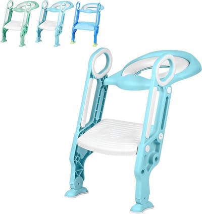 Opvouwbare WC-bril - Kinder toiletbril - Zindelijkheidstraining - Verstelbaar en comfortabel - 66 x 37 cm - Lichtblauw
