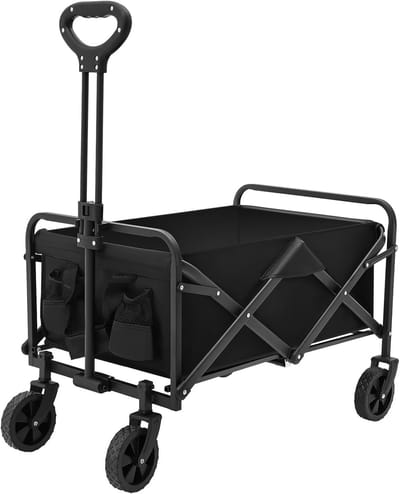 Opvouwbare Bolderkar - Handwagen Tuinwagen - Spullen Vervoeren - Hoog Draagvermogen - 80 kg - Zwart