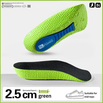 Traagschuim Hoogte Verhoging Inlegzolen Voor Mannen Vrouwen Schoenen Voetboog Ondersteuning Inlegzolen Sneakers Hak Lift Schoenpads 2.5CM