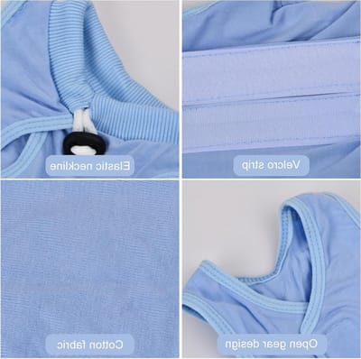 Comfortabele Kat Onesie voor Herstel na Chirurgie, Medische Kattenpak voor Abdominale Wonden, Anti-Likken Vest voor Kittens en Volwassen Katten (M, Blauw)