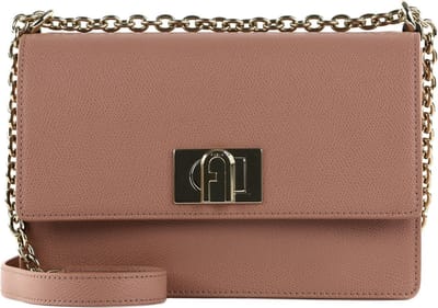 FURLA Leren Schoudertas Avondtas 1927 Crossbody 24 Tulle Oud roze