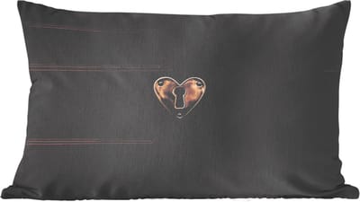 Sierkussens - Kussentjes Woonkamer - 60x40 cm - Bordeaux - Sleutelplaat - Hout - Deur