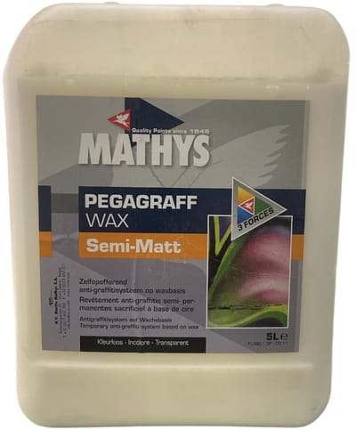 Mathys Pegagraff Wax - Zelfopofferend anti graffitisysteem op wasbasis - 5 L - kleurloos
