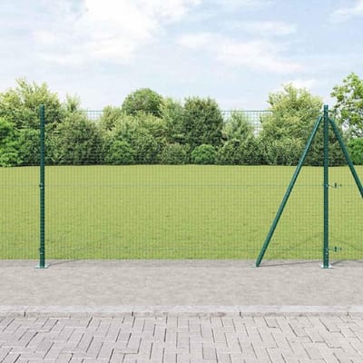 Hekpalen Set - Tuinpalen Staal - Buiten Afscheiding - Weerbestendig Staal - 250 cm - Groen