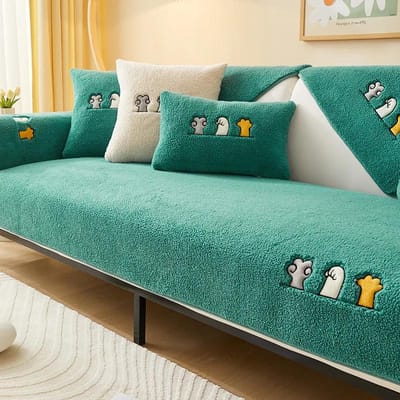 Verdikken Pluche Bankkussen Winter Warm Sofa Pad voor Woonkamer Decor Hoek Antislip Bankhoes Rug Handdoek Modulaire Sofa Mat A 70x70cm 1pc