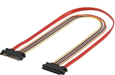 SATA data- en voeding verlengkabel - 3,3V + 5V + 12V - SATA600 - 6 Gbit/s - 0,30 meter