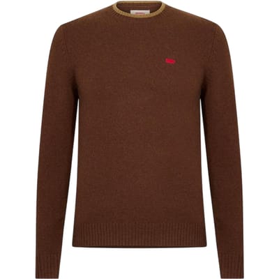 Levis Heren Batwing Logo Crew Hals Trui (Bruin)