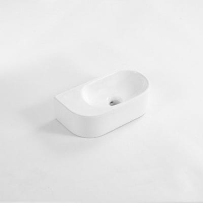 FugaFlow Eccelente Pietra Fontein - 40x22x12cm - Glad - halfrond - zonder kraangat - Keramiek - Wit Mat
