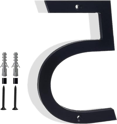 Zwarte Huisnummers 15.2 cm - Grote Wandplaten voor Buiten - Drijvende 3D Huisnummers voor Deur en Muur