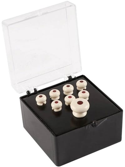 Martin 18APP60 Set Kunststof Brugpennen Wit met Tortoise Inlay Incl. Eindpen (8-Pack)