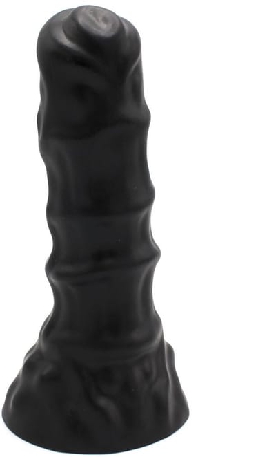 Dinoo - XXL Anaal Dildo Met Ribbels Van TPE - Zwart