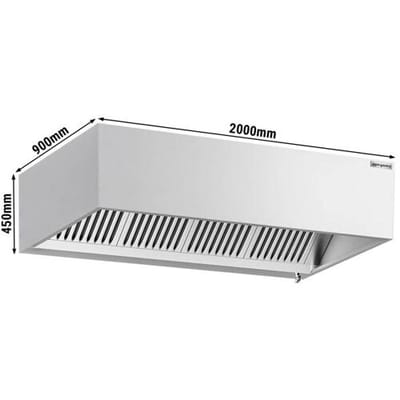 GGM Gastro Induktions-Kastenhaube - 2000mm - ohne Motor - mit Filter & Licht