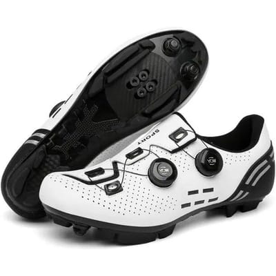 Fietssneaker MTB Heren Sport Dirt Bike Schoenen SPD Pedaal Mountainbike Schoenen Speed Racing Man Flat Off Road Fietsschoenen 41 wit