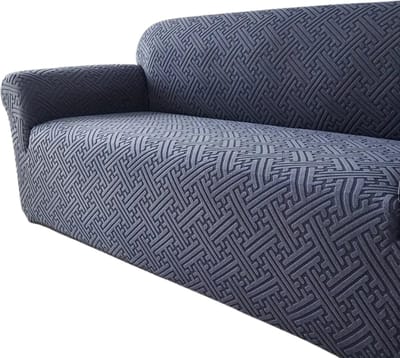 Livano Bankhoes - Bankbeschermer - Stretch - Sofa Cover - Effen - Donkergrijs - Enkel