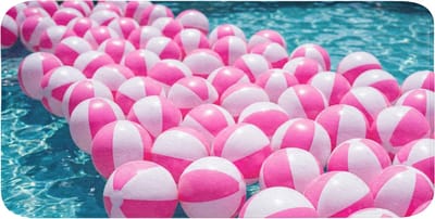 WC mat 120x60 cm - Antislip - Strandballen - Roze - Water - Toiletmat - Vloermat - Douchemat - Toilet tapijt - Toiletmatten