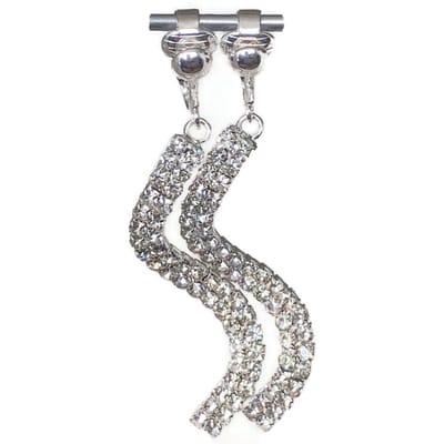Clip Oorbellen - Oorclips - Party - Chique - Bruiloft - Glitters - Kronkel - Verzilverd - Hangers - MNQ bijoux