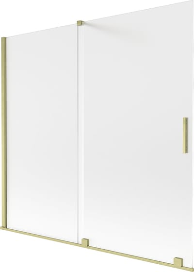 Mexen Velar badwand 2-delig schuifbaar 170 x 150 cm, mat, goud geborsteld - 896-170-000-31-55