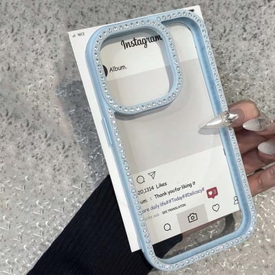 Coque de téléphone de luxe avec strass, paillettes et diamants pour iPhone 17 16 15 14 13 12 11 Pro Max 16 Plus 16e 17 Air Pare-chocs antichoc iPhone17 Pro bleu