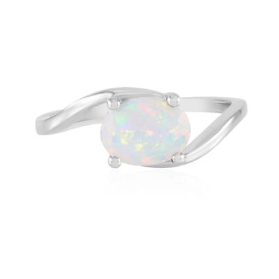 Cavill - Zilveren ring met ovale Welo opaal 0,841 ct - 925 Sterling Zilver met platina afwerking - Luxe ophaal sieraden - Modern design