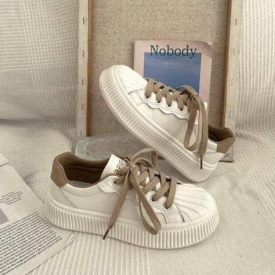 Witte schoenen Dames lente- en herfstsneakers Nieuwe Minority All-Match platform sneakers 40