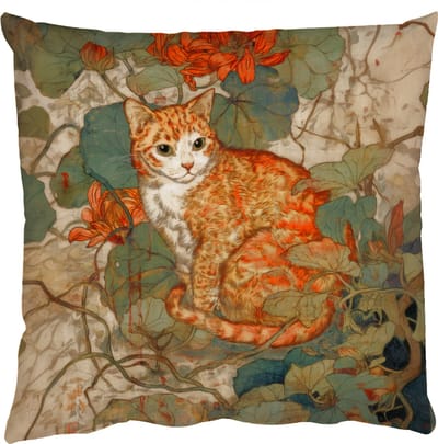 Sierkussens - Kussentjes Woonkamer - 50x50 cm - Kat - Sierlijk - Bloemen