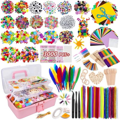 Knutselkoffer – Knutseldoos 3000+ Stukken – Tekenkoffer - Knutselpakket - Creatief Speelgoed - Knutselset - Knutselbox - Knutselen Meisjes & Jongens - Knutselen voor kinderen – Knutsel Koffer - Knutselkist