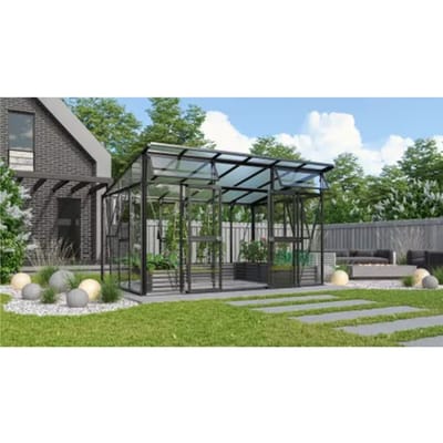 Vitavia Tuinkas Kit Aphrodite 11500 - Polycarbonaat Veiligheidsglas - 3mm/10mm - 295x392,8x76,5cm - Zwart