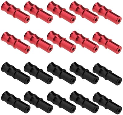 Dailygoody - Fiets Kabel Eindkappen - Aluminium Legering - Zwart en Rood - Geschikt voor Versnellings- en Remkabels - 20 x 7 mm - 20 Stuks