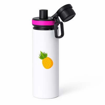 Hacebo® - Ananassen waterfles met draaidop roze - Ananas - Fruit liefhebbers - Tropisch fruit - vrucht - gezond eten - water fles - 850ML