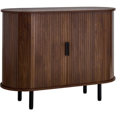 Koffiebar Kastje, Mid Century Geribbelde Koffiebar Tafel, Buffetkast met 2 Schuifdeuren, Sideboard Buffet Station voor Woonkamer,