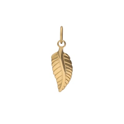 Lucardi Dames Stainless steel goldplated hangers blad voor dames - Hanger - Staal - Goudkleurig